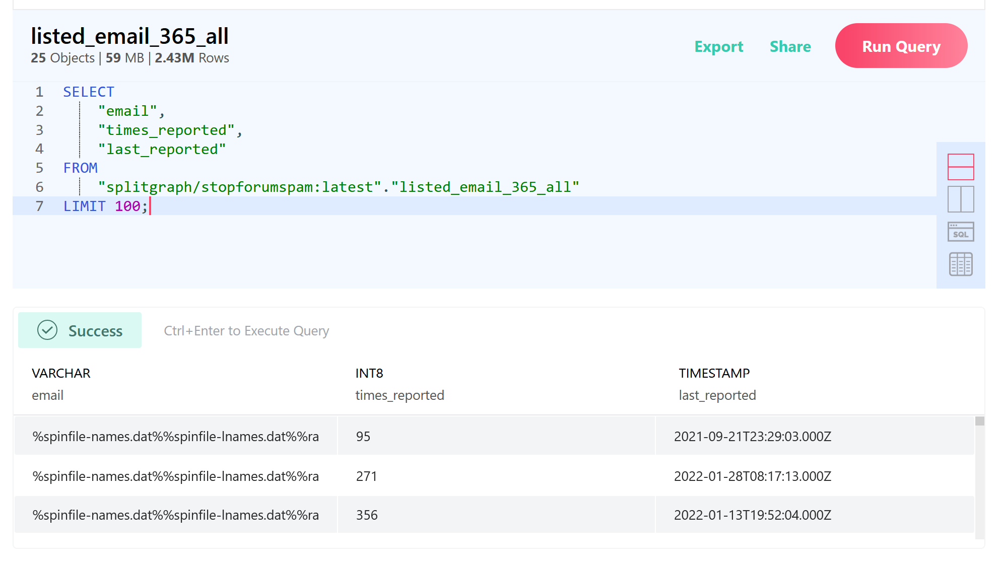 Splitgraph Web IDE